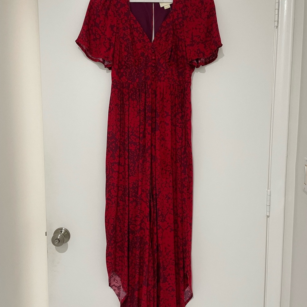 Anthropology Red floral jumpsuit new with tags on